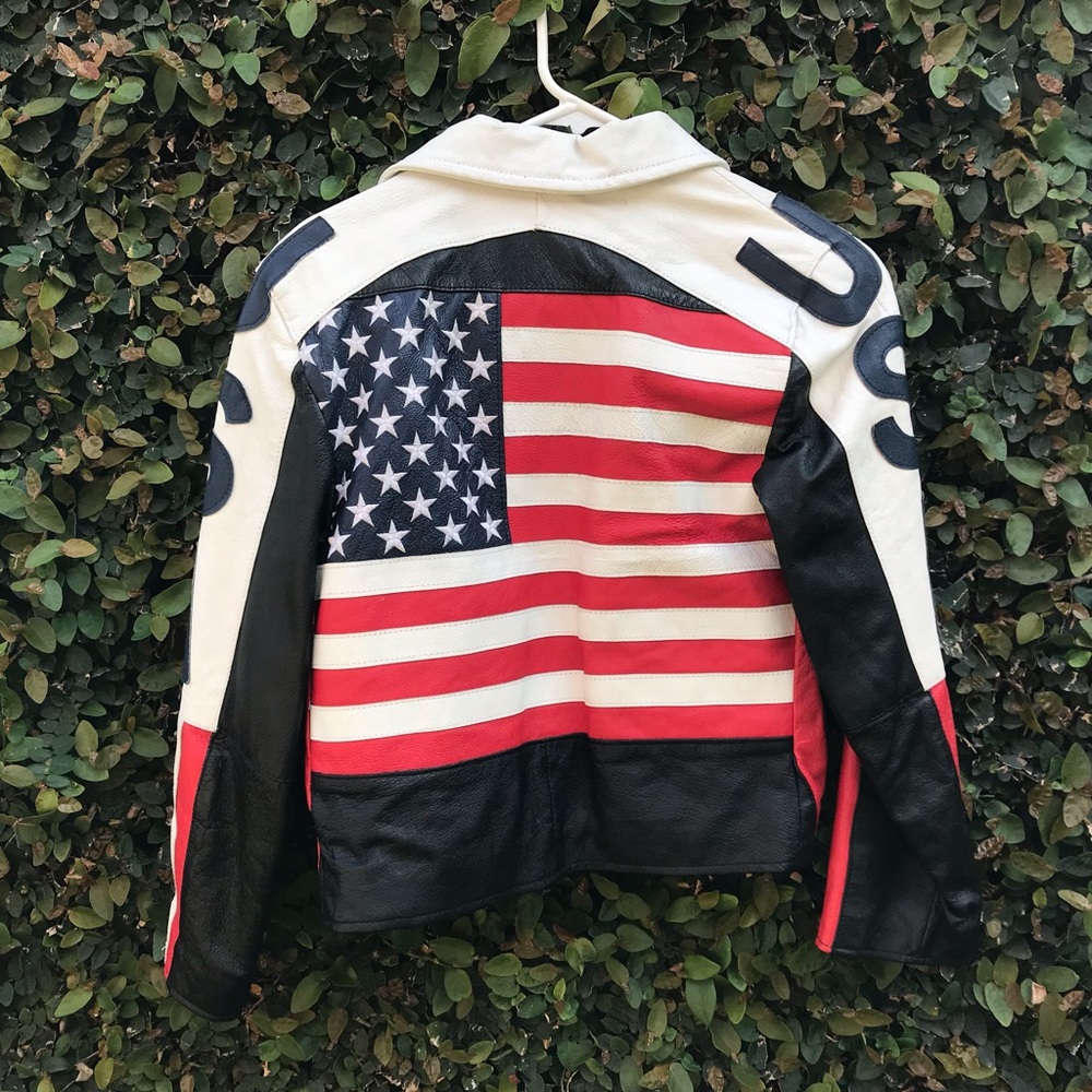 Patriotic Vintage Leather Jacket